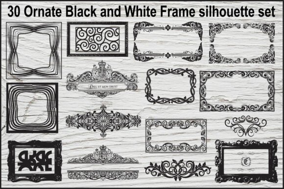 30 Ornate Vintage Frame Silhouette Set: A Guide to Timeless Design Assets