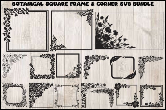 Botanical Square Frame Corner SVG Bundle: Elevate Your Creative Projects