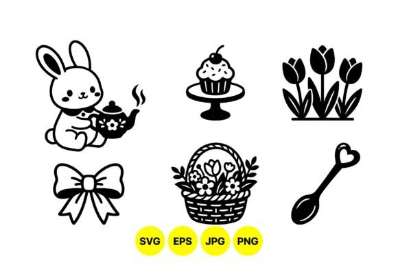 Cute Spring Bunny Clipart Set: Elevate Your Seasonal Designs with Versatile Vector Art