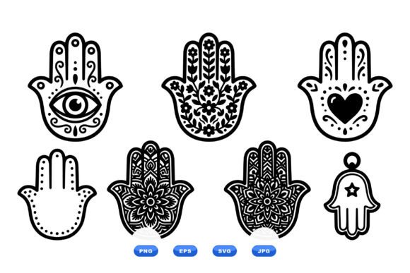 Enhance Your Spiritual Designs with the Hamsa Hand SVG Clipart Pack