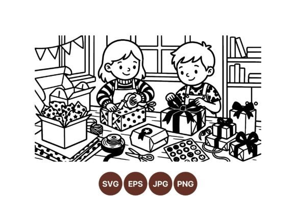 Enhancing Creative Projects with Kids Wrapping Gift Clipart