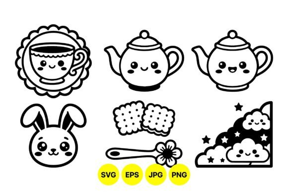 Evaluating the Kawaii Tea Time Clipart Set for Digital and Print Projects