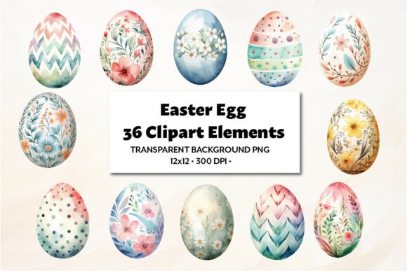 Evaluating Watercolor Easter Egg Clipart for Spring Design Projects