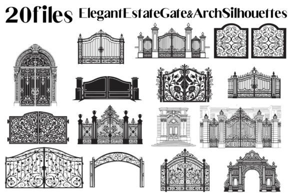 Integrating Elegant Estate Gate Arch Silhouettes into Professional Design Workflows
