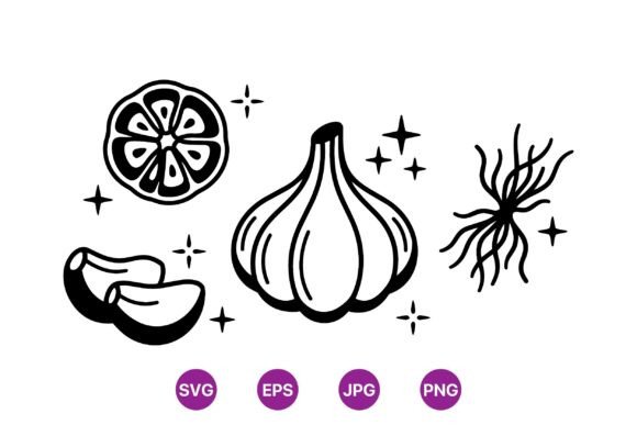Integrating Hand Drawn Garlic Herbs Clipart into Professional Design Workflows