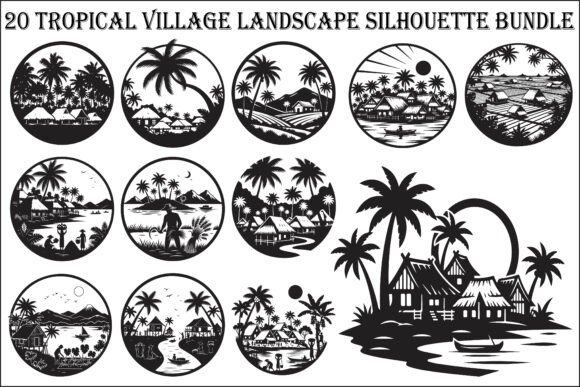 Integrating the Tropical Village Silhouette Bundle into Your Creative Workflow