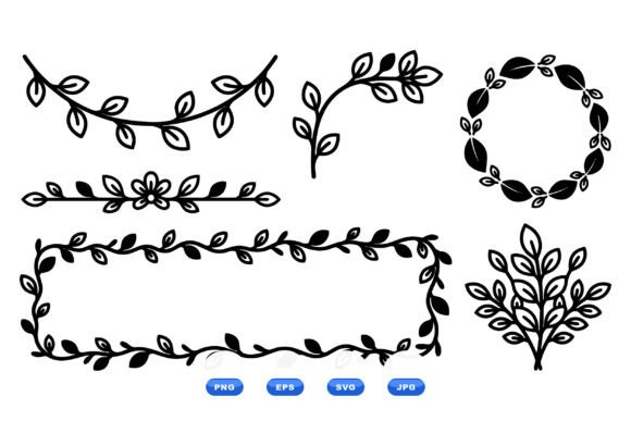 Leaf Wreaths and Borders SVG for Design