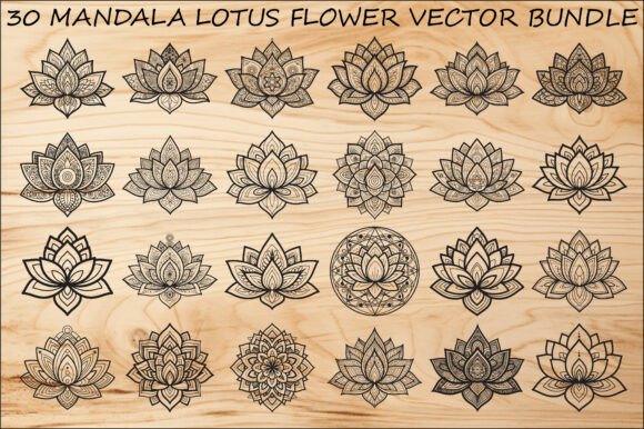 Mandala Lotus Flower SVG Bundle