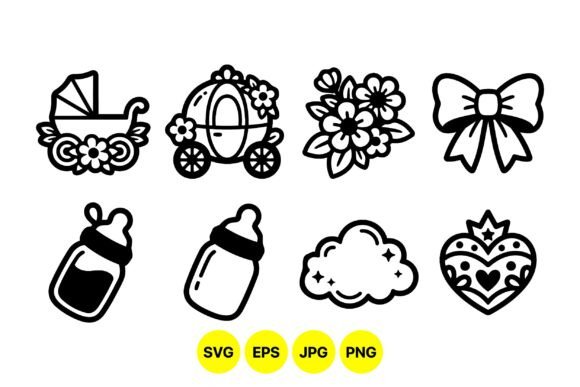 Refining Event Branding with Cute Baby Shower Icon Line Art: A Strategic Design Resource