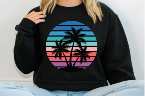 Retro Tropical Palm Sunset PNG Guide