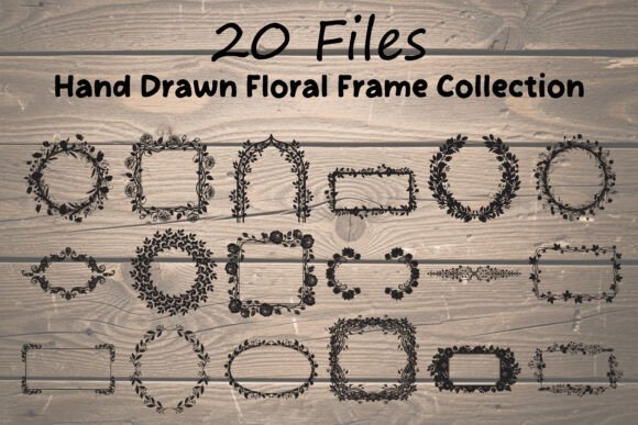 Strategic Design Applications for the 20 Hand Drawn Floral Frame SVG Bundle