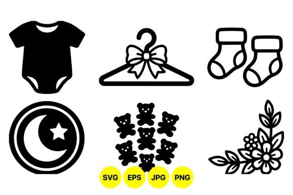 Streamlining Baby-Themed Designs with the Cute Baby Essentials Clipart Set