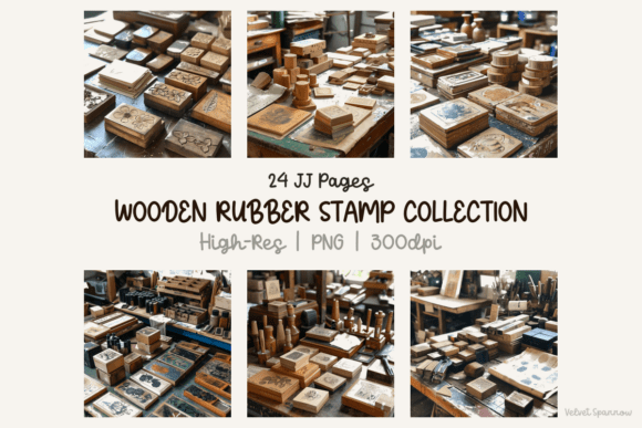 Unlocking Creative Potential with the Wooden Rubber Stamp Collection 24 PNG Set