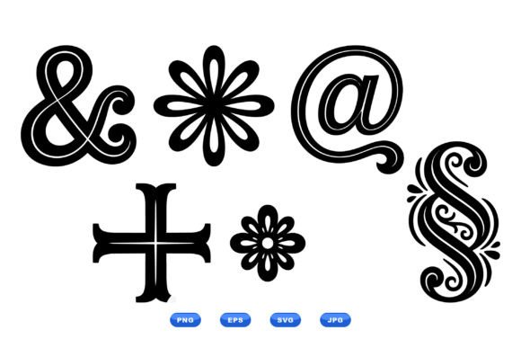 Vintage Ornament Glyph Pack for Designers