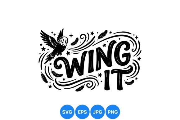 Wing It Bird Typography: Playful Vector Art